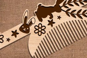 Σετ των 2 Intra απο ξύλο plywood 3mm-4mm πάχος – Ξύλινες χτένες μαλλιών με λέιζερ Δίασταση 20x20 cm INTRAFABR-97511670