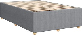 vidaXL Κρεβάτι Boxspring με Στρώμα Ανοιχτό Γκρι 120x200 εκ. Υφασμάτινο