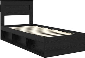 vidaXL Σκελετός Κρεβατιού Μαύρη Δρυς 100 x 200 cm Επεξεργασμένο Ξύλο