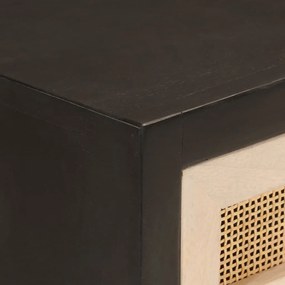 Τραπέζι Κονσόλα Μαύρο 90x30x76 εκ. από Μασίφ Ξύλο Μάνγκο/Σίδηρο - Μαύρο