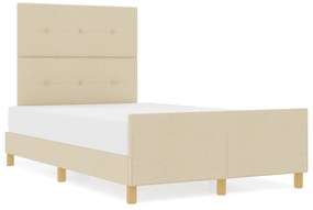 vidaXL Κρεβάτι Κρεμ 120x200 εκ Υφασμάτινο