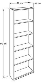 Βιβλιοθήκη Max Megapap σε χρώμα κόκκινο 58x23x170εκ. - GP009-0038 - GP009-0038