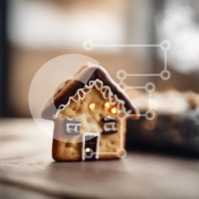 Intra Συλλεκτικό Ξύλινο Παζλ Plywood 4mm - Μινιατούρα Gingerbread House με εορταστικές διακοσμήσεις Σε Ξύλινο Κουτί - Διαστάσεις: 10x10 cm – 25 κομμάτια