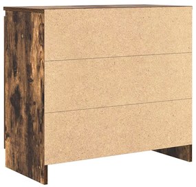 Συρταριέρα με Συρτάρια Καπνιστή Δρυς 71x35x65 εκ. Επεξ. Ξύλο - Καφέ
