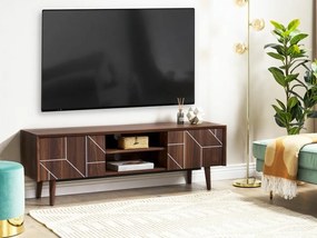Τραπέζι Tv Berwyn 499, Σκούρο ξύλο, 150x51x39cm, 26 kg | Epipla1.gr