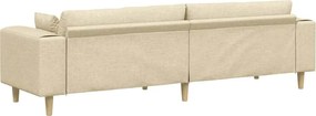 vidaXL Καναπές Κρεμ 250 x 77 x 76 εκ. ύφασμα