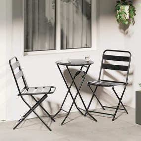 vidaXL Σετ Μπιστρό Κήπου 3 pcs Ανθρακί Ατσάλι