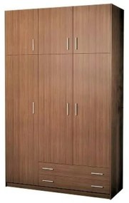 SARFURNITURE Παιδική ντουλάπα τρίφυλλη με πατάρι καρυδί SAR-112082