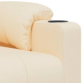 vidaXL Πολυθρόνα Μασάζ Κρεμ Υφασμάτινη
