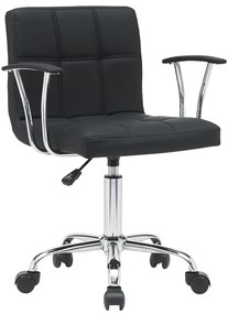 Καρέκλα γραφείου Buleco pakoworld pu σε μαύρη απόχρωση 56x46x74-86εκ