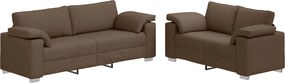 vidaXL Καναπές 2 pcs Καφέ 219 x 80 x 82 εκ ύφασμα