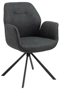 Καρέκλα Oakland 500, Μαύρο, Γκρι, 91x61x59cm, 10 kg, Ταπισερί, Μεταλλικά, Μπράτσα | Epipla1.gr