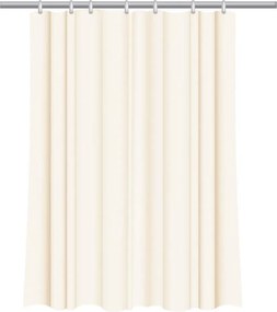 Κουρτίνα μπάνιου με 12 κρίκους εκρού Υ200x180εκ.