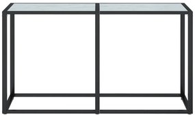 vidaXL Τραπέζι Κονσόλα Λευκό Όψη Μαρμάρου 140x35x75,5 εκ. Ψημένο Γυαλί
