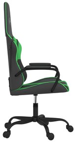 vidaXL Καρέκλα Gaming Μασάζ Μαύρο/Πράσινο από Συνθετικό Δέρμα
