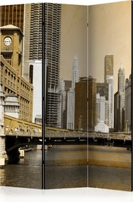 Διαχωριστικό με 3 τμήματα - Chicago's bridge (vintage effect) [Room Dividers]