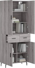 vidaXL Ντουλάπι Γκρι Sonoma 69,5 x 34 x 180 εκ. Επεξεργασμένο Ξύλο