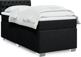 vidaXL Κρεβάτι Boxspring με Στρώμα Μαύρο 80 x 200 εκ. Υφασμάτινο