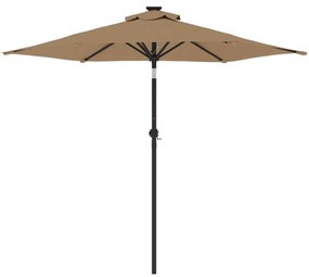 Ομπρέλα Κήπου με Ατσάλινο Ιστό Taupe 225x225x212 εκ. - Μπεζ-Γκρι