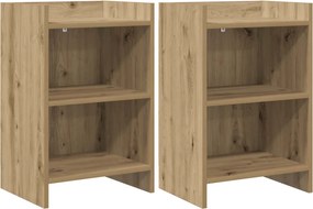vidaXL Κομοδίνα 2 τεμ. Artisan Δρυς 40 x 30 x 60 cm Επεξεργασμένο Ξύλο