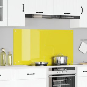 vidaXL Πίσω Πάνελ Κουζίνας Κίτρινο 120 x 60 x 0.6 εκ. σκληρυμένο γυαλί