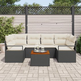 vidaXL Σετ Σαλονιού Κήπου 7 pcs Μαύρος, λευκός Σετ 5 τεμαχίων