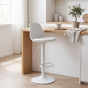 ΚΑΡΈΚΛΕΣ &amp; ΠΟΛΥΘΡΌΝΕΣ ISAK WHITE BAR STOOL HD6216
