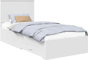 VidaXL Σκελετός Κρεβατιού Λευκό 90 x 190 cm Επεξεργασμένο Ξύλο