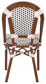 Καρέκλα Κήπου MUTARAZI Λευκό/Μαύρο Αλουμίνιο/Rattan 50x57x85cm - 14840060 - 14840060