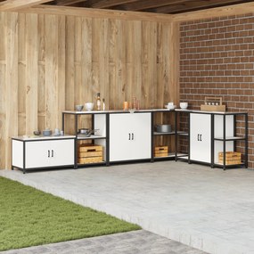 vidaXL Ντουλάπα Αποθήκευσης Κουζίνας Λευκό 60 x 50 x 92 εκ. Ατσάλι
