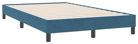 Box Spring κρεβάτι χωρίς στρώμα σκούρο μπλε 120x220cm Βελούδινο - Μπλε