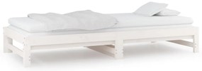 vidaXL Καναπές Κρεβάτι Συρόμενος Λευκός 2x(90x200) εκ. Μασίφ Πεύκο