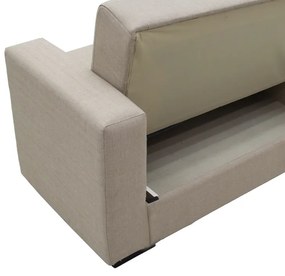 Καναπές-κρεβάτι με αποθηκευτικό χώρο διθέσιος Vox pakoworld κρεμ ύφασμα 155x85x80εκ