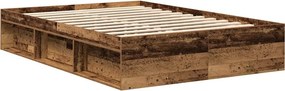 vidaXL Πλαίσιο Κρεβατιού Καπνιστή Δρυς 140x190 εκ.