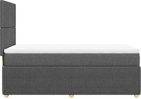 vidaXL Κρεβάτι Boxspring με Στρώμα Σκούρο Γκρι 100x200 εκ. Υφασμάτινο