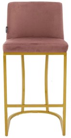 Σκαμπό bar μεσαίου ύψους Impartial I μεταλλικό χρυσό-βελούδο σάπιο μήλο 48x46x95 εκ.