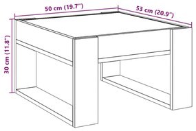 Τραπεζάκι Σαλονιού Άπειρο Φως LED Καφέ Δρυς 50x53x30 εκ. - Καφέ