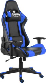 vidaXL Καρέκλα Gaming Περιστρεφόμενη Μπλε PVC