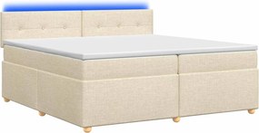 vidaXL Κρεβάτι box spring με στρώμα Κρεμ 200 x 200 cm Ύφασμα