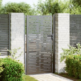 vidaXL Πύλη Κήπου Μαύρο 105 x 200 cm Ατσάλι με Επικάλυψη Πούδρας