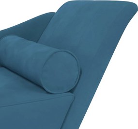 vidaXL Ανάκλιντρο Μπλε Υφασμάτινο με Βελούδινο