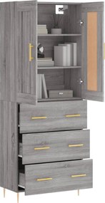vidaXL Ντουλάπι Γκρι Sonoma 69,5 x 34 x 180 εκ. Επεξεργασμένο Ξύλο
