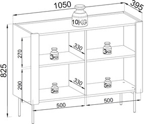 Μπουφές Almera - 105.00Χ39.50Χ82.50cm