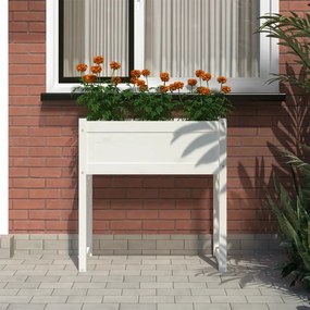 vidaXL Ζαρντινιέρα Λευκή 78x40x81 εκ. από Μασίφ Ξύλο Πεύκου
