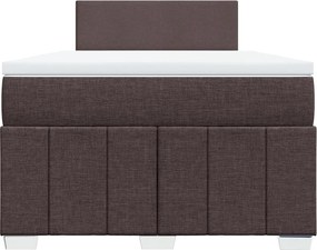 vidaXL Κρεβάτι Boxspring με Στρώμα Σκούρο Καφέ 120x190 εκ Υφασμάτινο