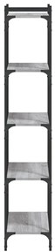 vidaXL Βιβλιοθήκη 5 Επιπέδων Γκρι Sonoma 60x30x154 εκ. Επεξεργ. Ξύλο