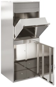 vidaXL Θυρίδα Πακέτων Μαύρο 41 x 38 x 103 εκ Ανοξείδωτο ατσάλι