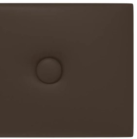 vidaXL Πάνελ Τοίχου 12 τεμ. καφέ 60 x 15 εκ. 1,08 μ² Συνθετικό Δέρμα