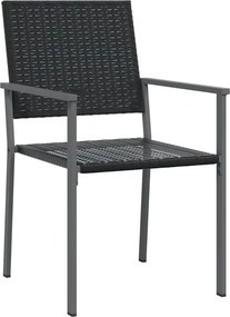 vidaXL Σέτ φαγητού για κήπο 9 pcs Μαύρο Ράτα PE