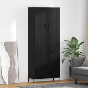 vidaXL Highboard Μαύρη Οξυά 69,5 x 34 x 180 εκ. Επεξεργασμένο Ξύλο